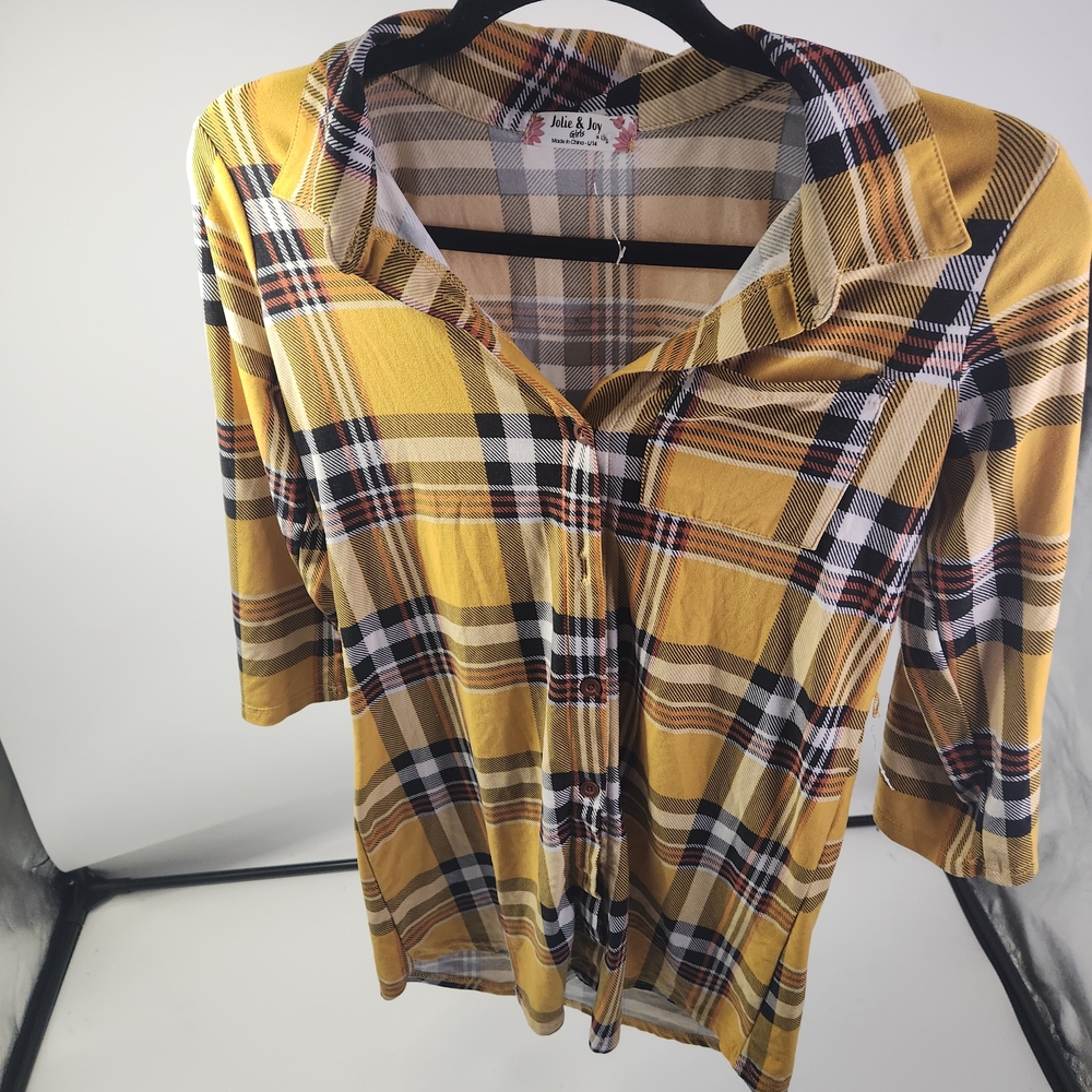 Yellow Plaid Button Down Shirt